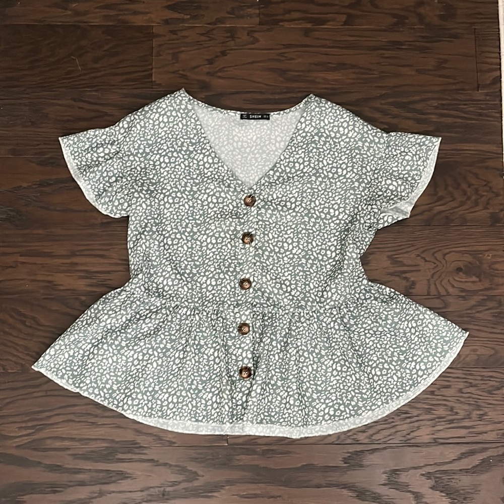 Cheetah print peplum top